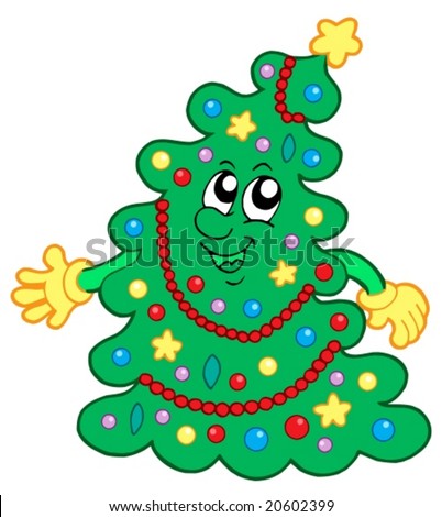 Happy Christmas Tree - Vector Illustration. - 20602399 : Shutterstock