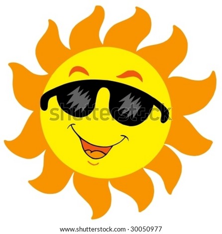 Cartoon Sun With Sunglasses - Vector Illustration. - 30050977 ...