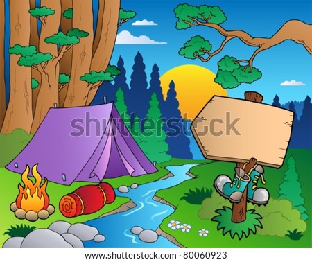 Cartoon Forest Landscape 6 - Vector Illustration. - 80060923 : Shutterstock