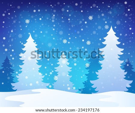 Winter theme landscape 1 - eps10 vector illustration.