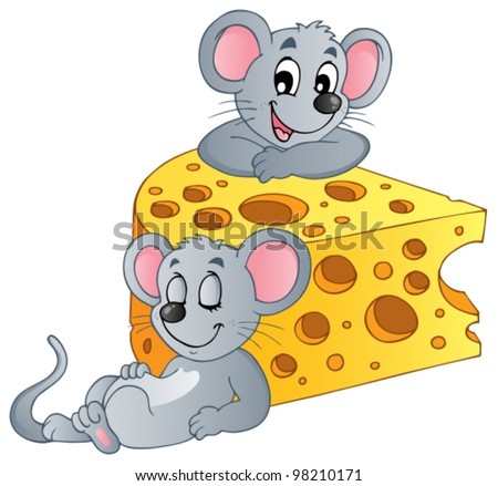 Mouse theme image 2 - vector illustration.