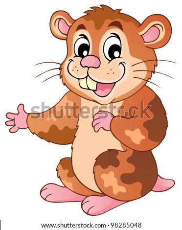 Cute Cartoon Hamster - Vector Illustration. - 98285048 : Shutterstock