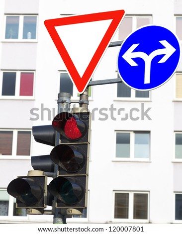 Traffic signs and traffic lights Stock foto © 