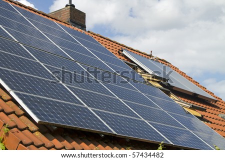 solar panels on a roof of a home