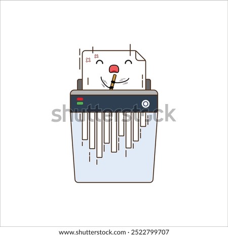 kawaii machine shredder destroy document.vector illustration design. Eps 10.