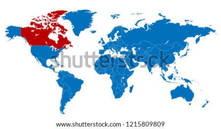 The World and Canada Map