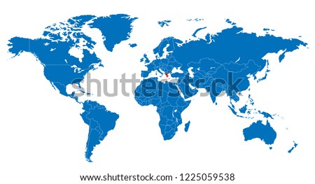 The World and Greece Map Vector