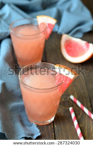 Grapefruit drink, slush frozen beverage, selective focus