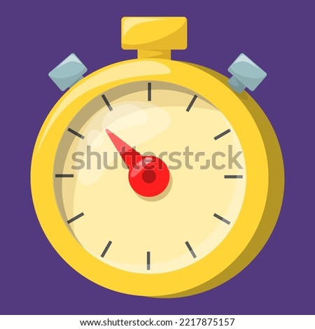 Timer vector illustration. Game icon of a clock, time is ticking. Symbol of countdown. Mobile app design element.