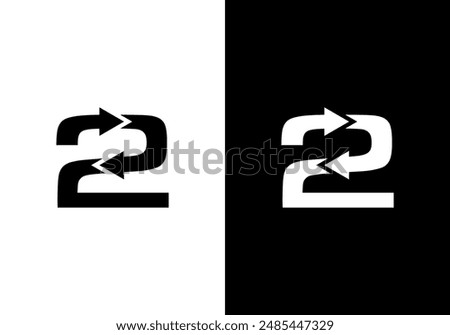 number 2 arrow logo template