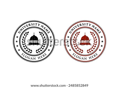 dome and wheat emblem logo vector