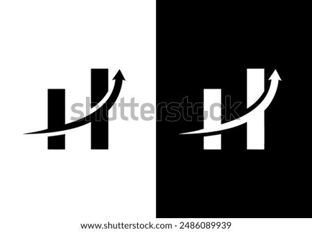 letter H arrow logo vector design template.