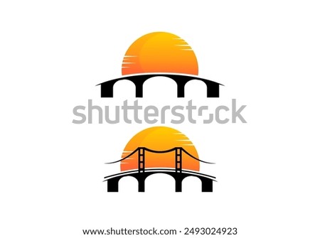 Sun Bridge Logo Vector Design