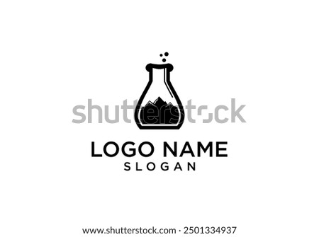 Laboratory logo design with mountain