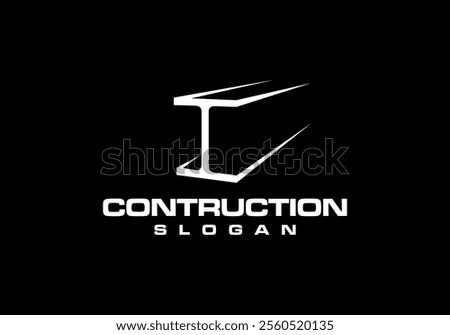 steel channel beam design vector, heavy construction logo design.