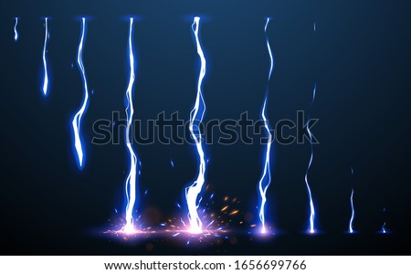 Lightning animation set with sparks