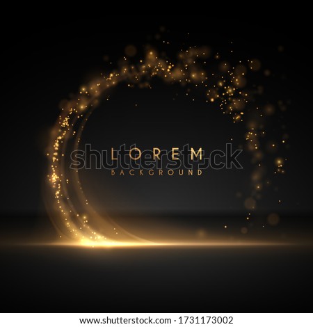 Abstract gold circle light background
