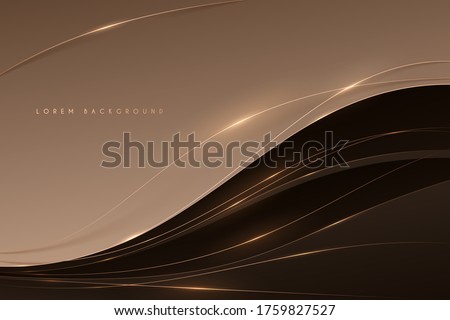 Abstract soft brown color background with gold lines