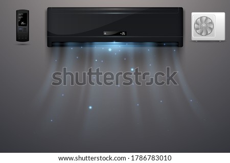 Black air conditioner with cold wind effect Stock foto © 