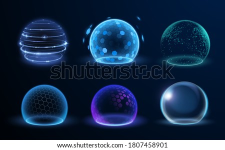 Different energy protection spheres set Сток-фото © 
