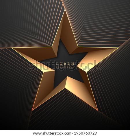 Abstract black and gold star shape background