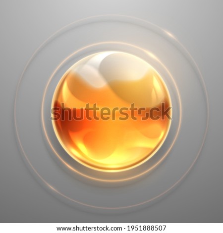 Abstract golden oil sphere with light effect