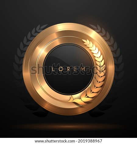 Golden circle template with laurel wreath