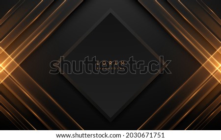 Abstract black and gold light lines background