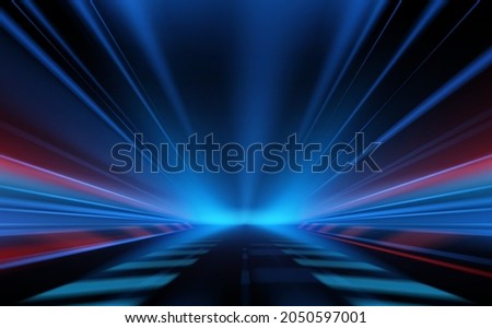 Abstract blue and red light motion background