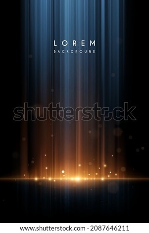 Abstract blue and yellow light rays effect background Stockfoto © 