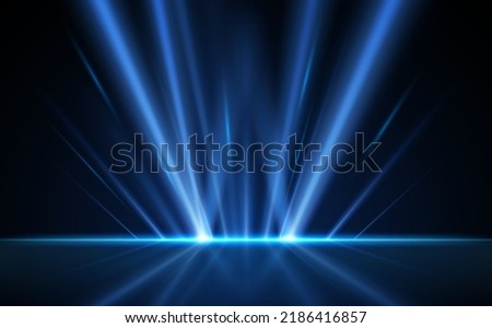 Abstract blue light rays background