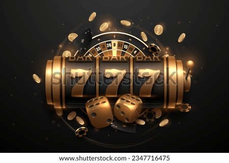 Black and gold casino design elements banner