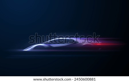 Car silhouette with motion light effect