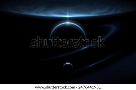 Planets light effect on black background