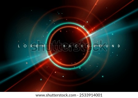 Light circle ring with rays and sparks