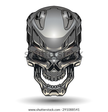 Robot skull illustration