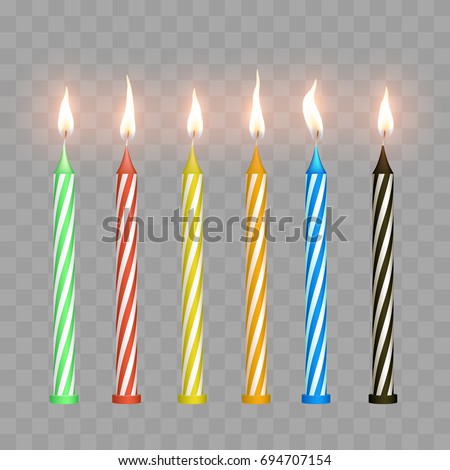 cake candles with flame
