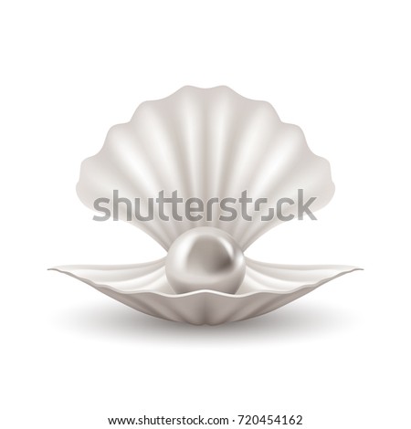 White pearl in shell