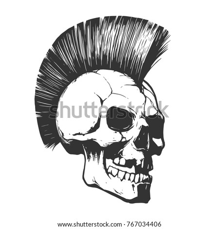 Skull punk illustration