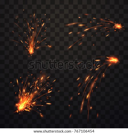 Fire sparks set Сток-фото © 