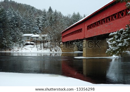 Covered bridge in Quebec, Canada