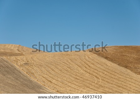 Hills in sicily after the harvest
