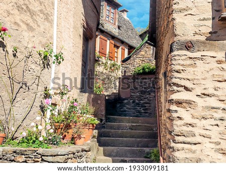 Conques village in the south of France in a sunny day Photo stock © 