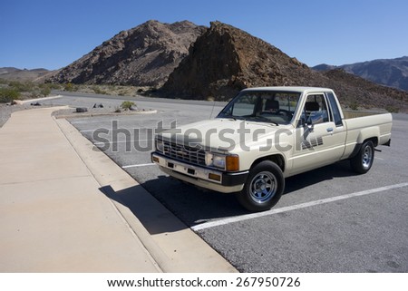 DEATH VALLEY NATIONAL PARK - March 12, 2015: Vintage truck at Zambriskie Point in Death Valley