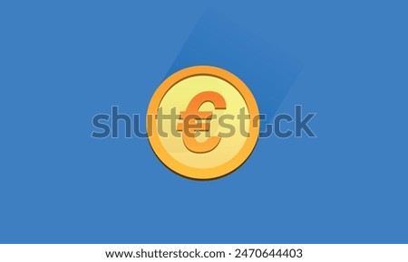 price drop with euro coin falling