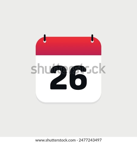 26th day of the month calendar. Vector icon