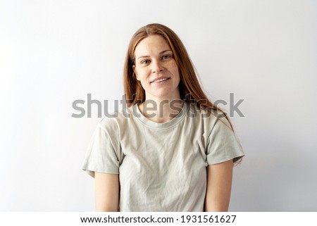 Similar – Image, Stock Photo Portrait Freckles portrait