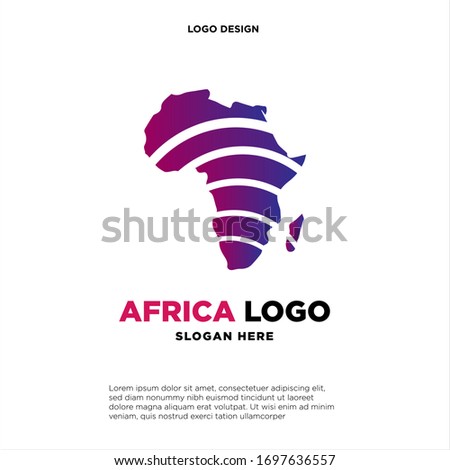 Modern African logo designs with swoosh logo vector, Map designs concept