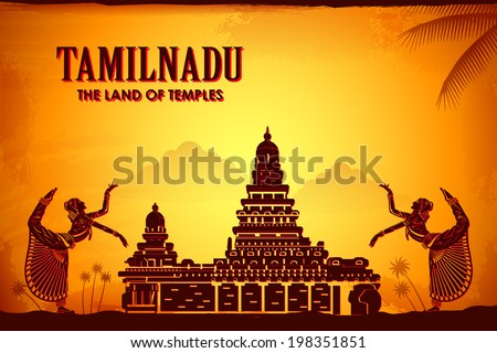 illustration depicting the culture of Tamilnadu, India 商業照片 © 