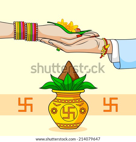 Bride And Groom In Indian Hindu Wedding In Vector - 214079647 ...